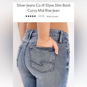 Silver Elyse slim boot jeans 32/33